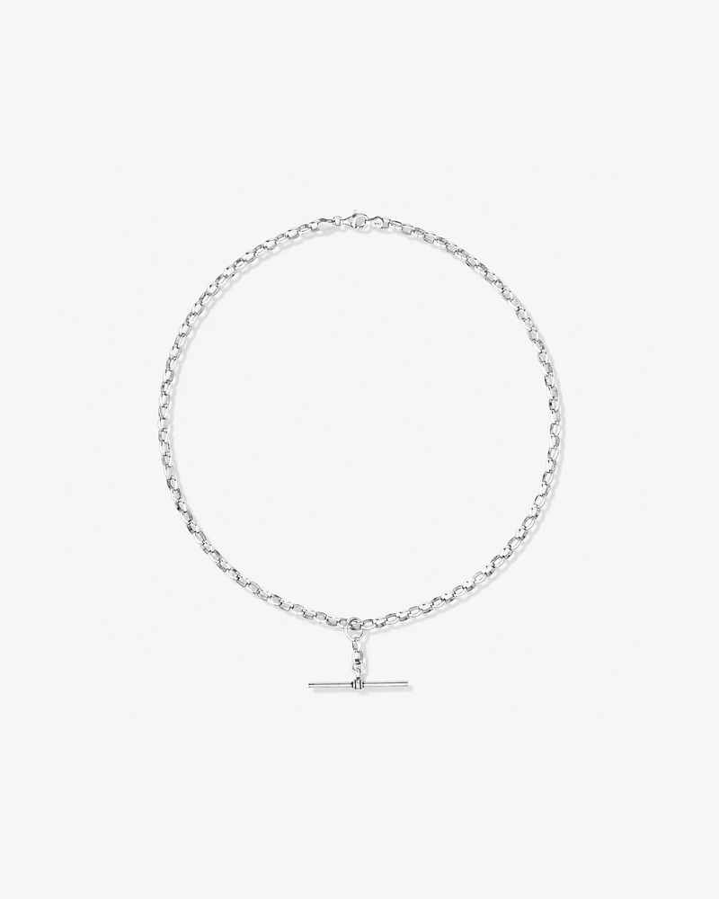 45cm (18") 4.5mm-5mm Width Belcher Fob Chain in Sterling Silver