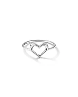 Bague Coeur Ouvert en Argent Sterling