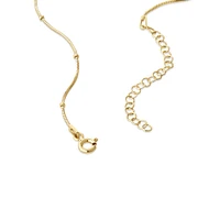Snake Chain and Bead Station Necklace in 10kt Yellow Gold