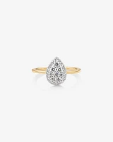 0.40 Carat TW Pear Shape Cluster Laboratory-Grown Diamond Engagement Ring in 10kt Yellow and White Gold