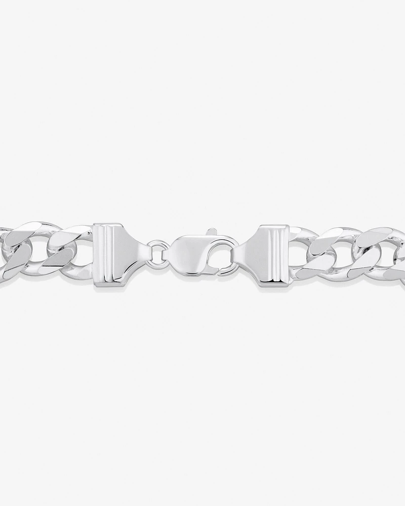 23cm (9.5") 10.9mm Width Men's Curb Bracelet in Sterling Silver