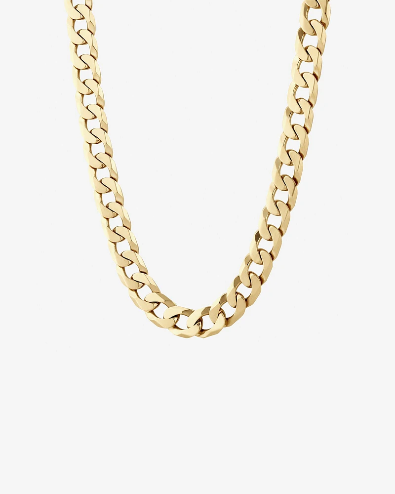 55cm (22") 12mm-12.5mm Width Solid Curb Chain in 10kt Yellow Gold