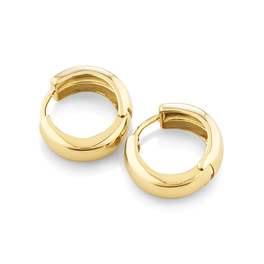 10mm Huggie Earrings in 10kt Yellow Gold