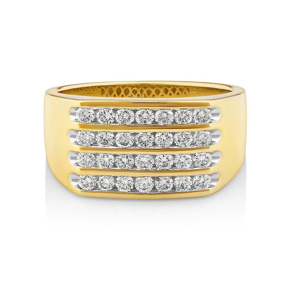 Men's Ring with 1 Carat TW of Diamonds in 10kt Yellow Gold