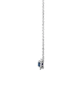 Halo Pendant with Sapphire & 0.14 Carat TW of Diamonds in 10kt White Gold