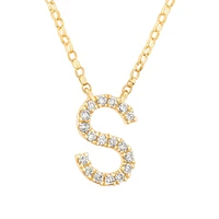 "K" Initial Necklace with 0.10 Carat TW of Diamonds in 10kt Yellow Gold