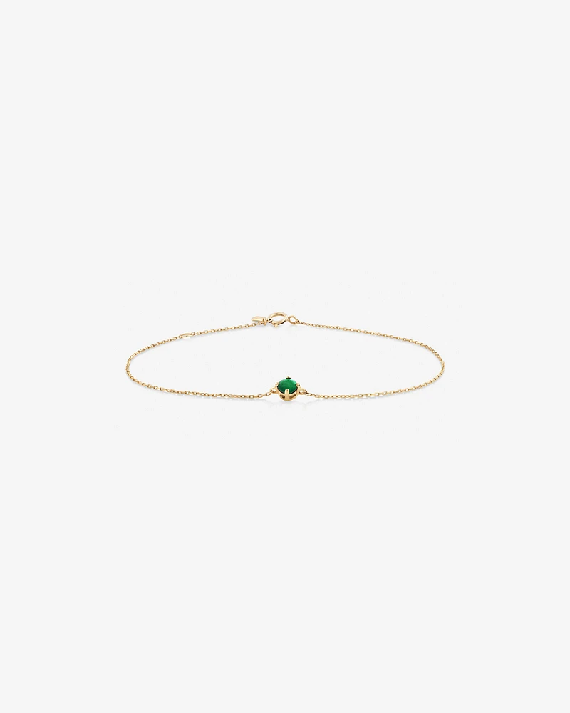 Bracelet with Emerald in 10kt Yellow Gold