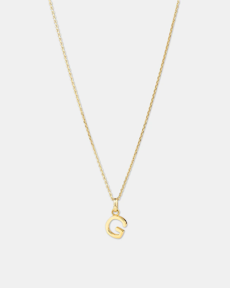 "H" Initial Pendant with Chain in 10kt Yellow Gold