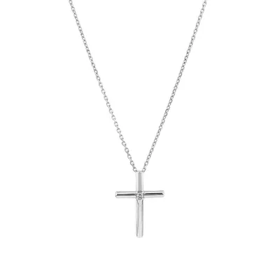 Diamond Accent Cross Pendant in Sterling silver