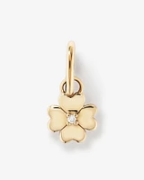 Diamond Accent Four Leaf Clover Pendant in 10kt Yellow Gold