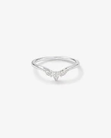 0.25 Carat TW Pear Diamond Curved Wedding Band in 14kt White Gold