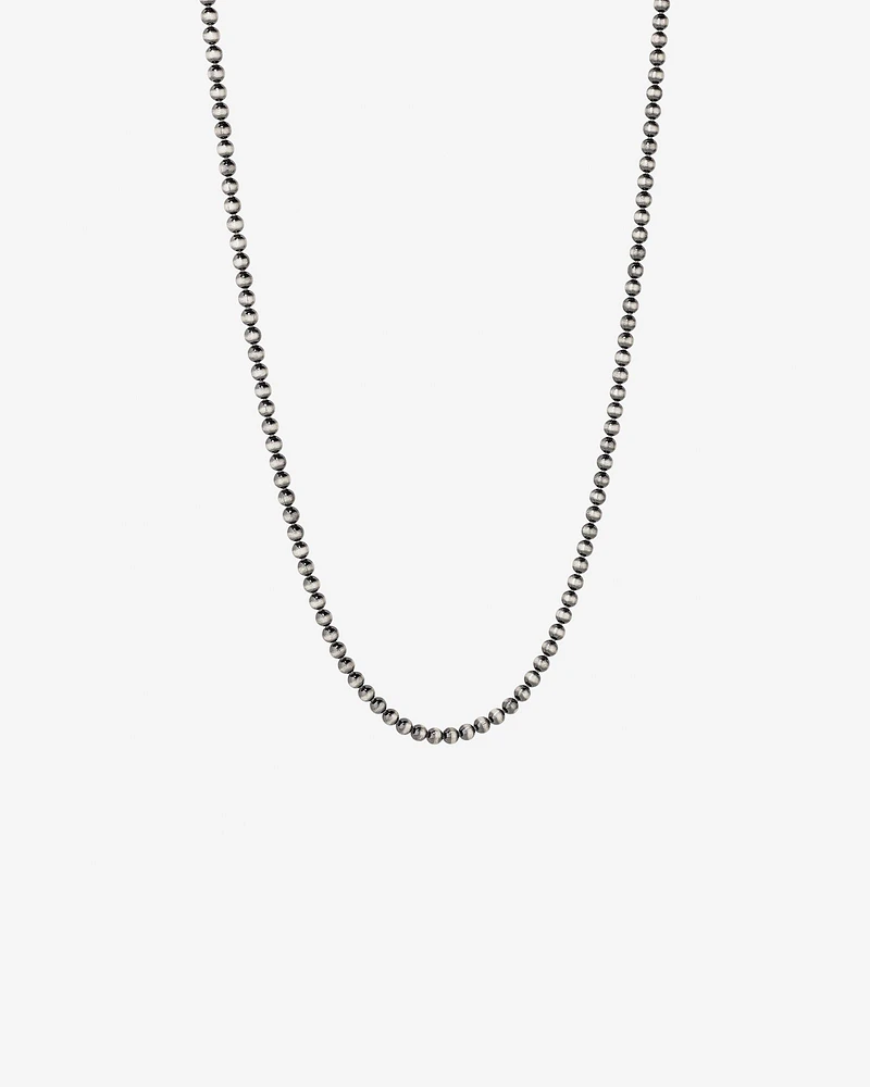 Collier en chaîne boule en argent sterling oxydé