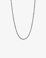 Collier en chaîne boule en argent sterling oxydé