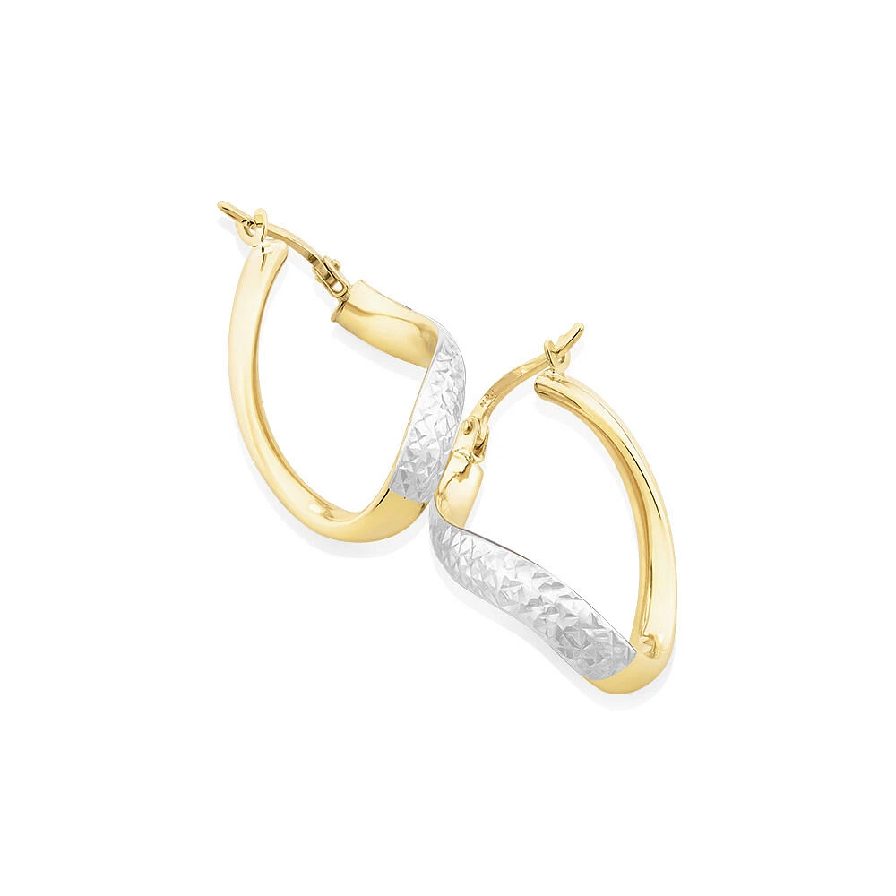 Hoop Earrings in 10kt Yellow & White Gold