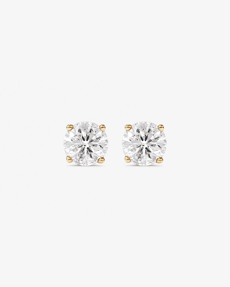 2.00 Carat TW Diamond Solitaire Stud Earrings in 18kt White Gold