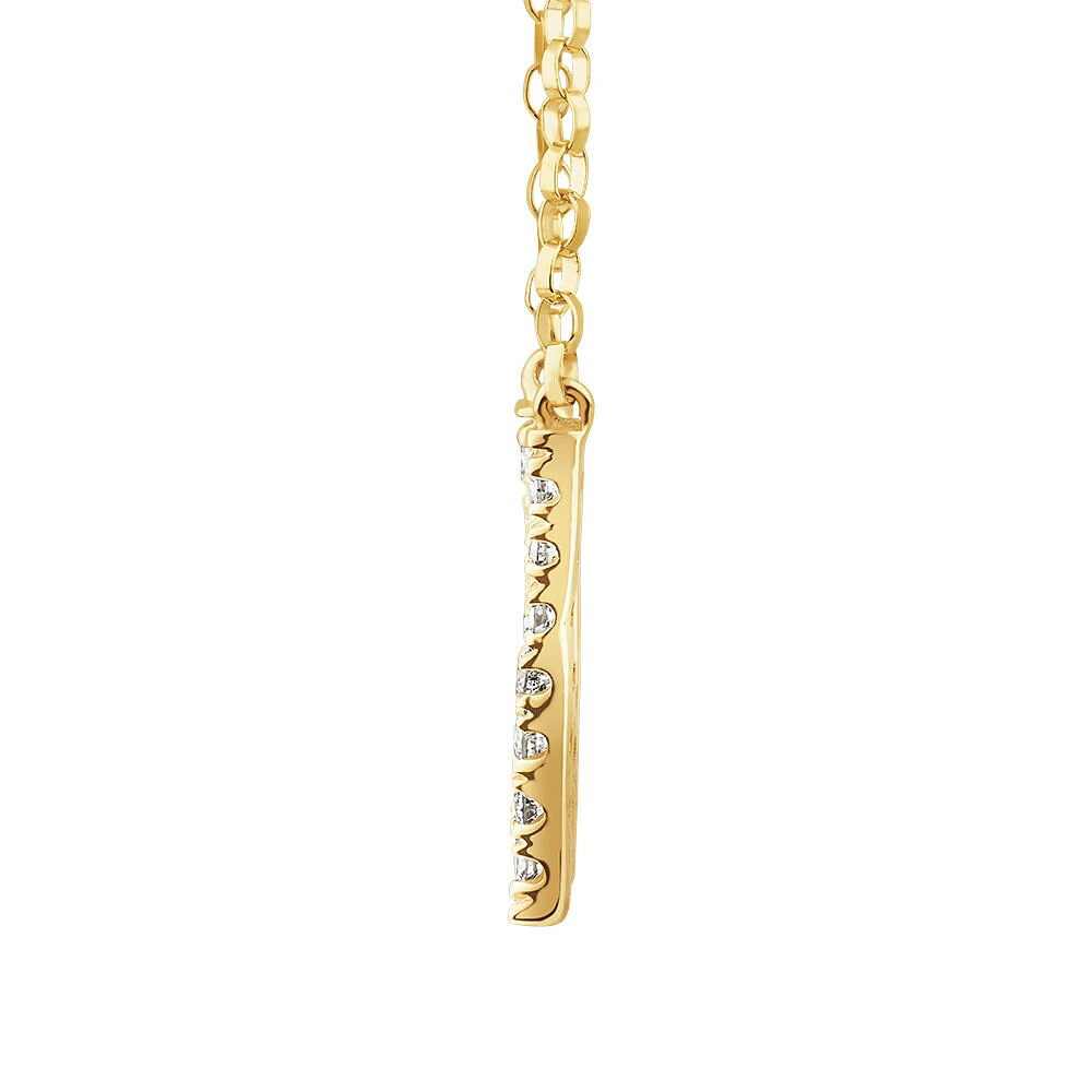 "K" Initial Necklace with 0.10 Carat TW of Diamonds in 10kt Yellow Gold