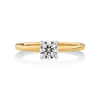 Southern Star Solitaire Engagement Ring with a Carat TW Diamond in 18kt Yellow & White Gold