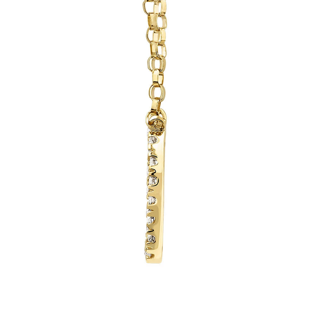 "K" Initial Necklace with 0.10 Carat TW of Diamonds in 10kt Yellow Gold