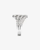 2,00 carats TW Bague bypass éventail graduée en diamant en or blanc 18kt