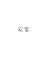 0,50 Carat TW Boucles d'oreilles puces solitaires en diamant en or blanc 18kt