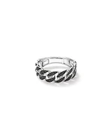 Men's 0.29 Carat TW Black Diamond Chain Link Ring in Sterling Silver