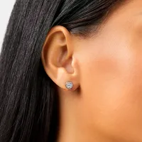 Cluster Stud Earrings with 0.50 Carat TW of Diamonds in 10kt White Gold