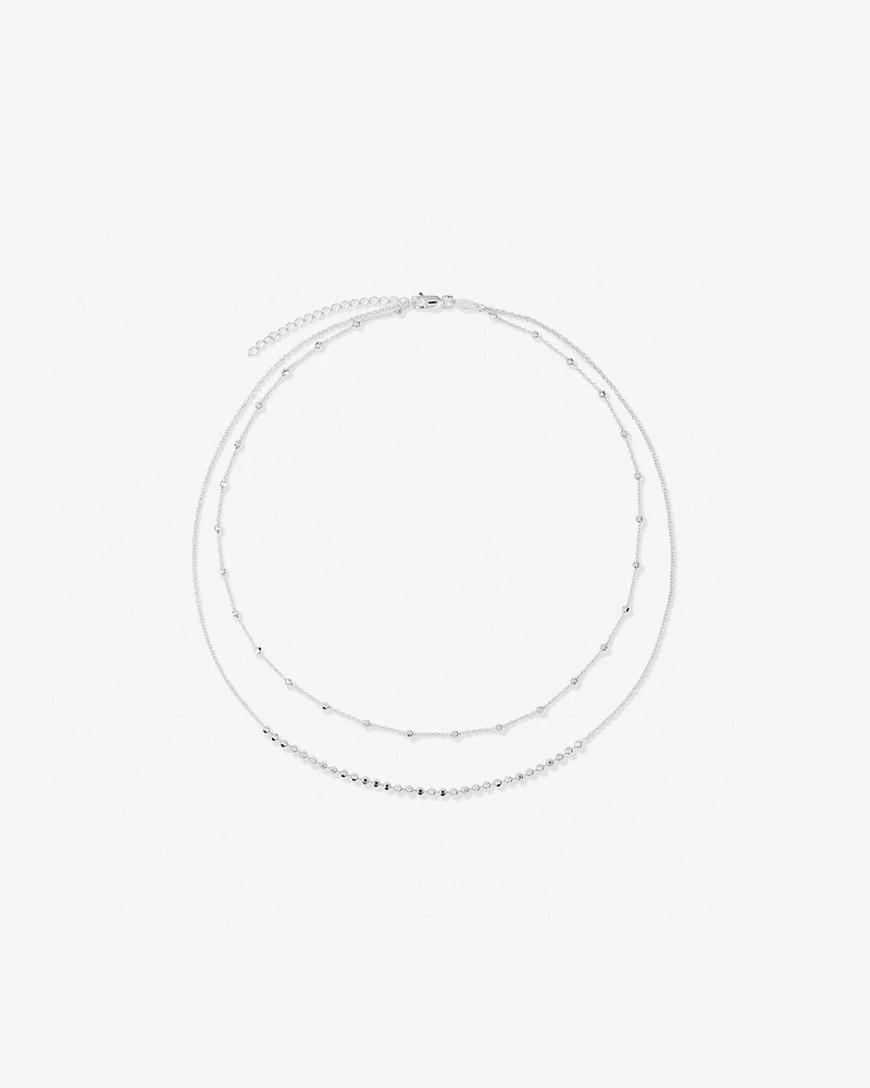 45cm Multi-Layer Bead Chain in Sterling Silver