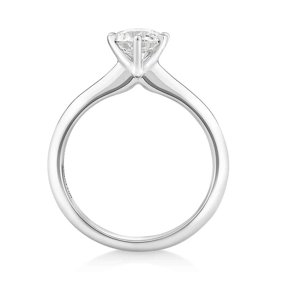 Certified Solitaire Engagement Ring with a 1 Carat TW Diamond in 18kt White Gold