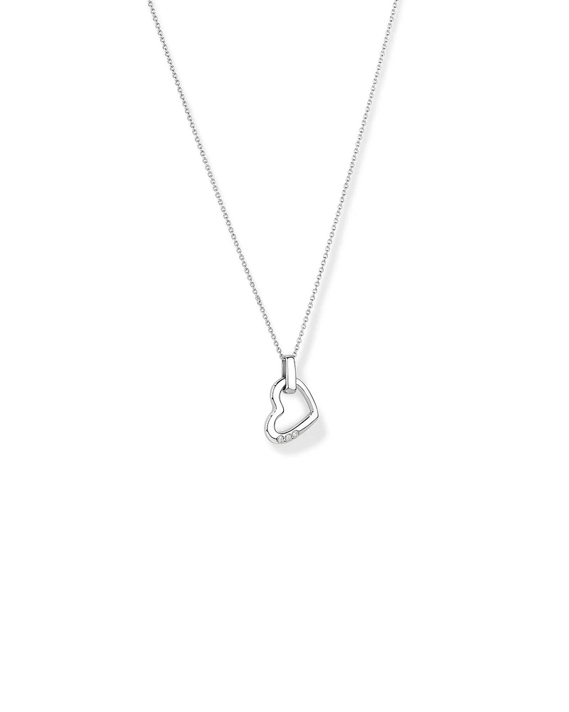 Heart Pendant and Chain with Cubic Zirconia in Sterling Silver