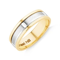 Men's Wedding Band in 10kt Yellow & White Gold