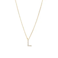 "K" Initial Necklace with 0.10 Carat TW of Diamonds in 10kt Yellow Gold