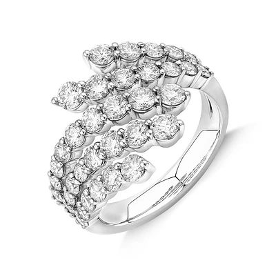 Fan Bypass Ring with 2.00 Carat TW of Diamonds in 18kt White Gold