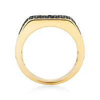 Black Diamond Ring with 1.70TW of Diamonds in 10kt Yellow Gold