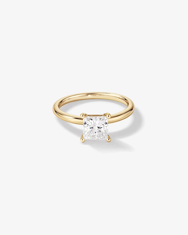 1.25 Carat TW Princess Cut Laboratory-Grown Diamond Solitaire Engagement Ring In 14kt White Gold