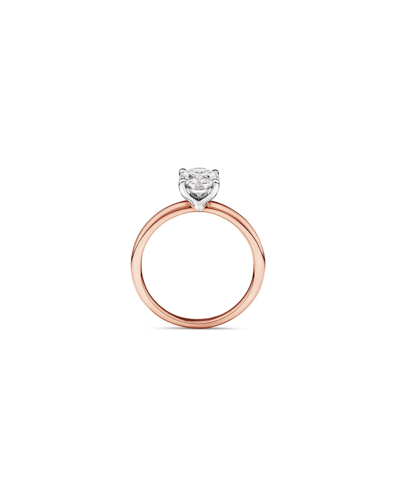 Carat TW Oval Laboratory-Grown Diamond Solitaire Engagement Ring in 14kt White Gold