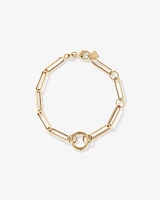 18cm (7") Square Paperclip Open Pendant Bracelet in 10kt Yellow Gold