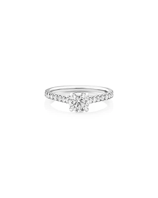 Bague de fiançailles en or blanc 14 K avec diamants totalisant 1,25 ct