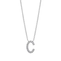 A' Initial necklace with 0.10 Carat TW of Diamonds in 10kt White Gold