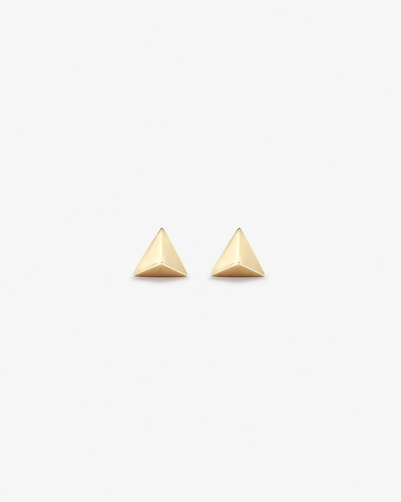 Pyramid Stud Earrings in 10kt Yellow Gold