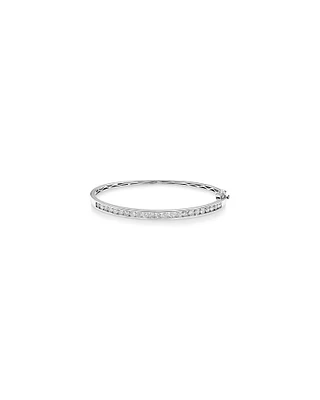 Bracelet jonc en or blanc 10 K avec diamants totalisant 2 ct