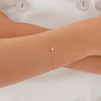 Bracelet with .08 Carat TW Diamond Birthstone in 10kt Yellow Gold