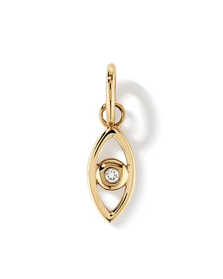 Diamond Accent Evil Eye Pendant in 10kt Yellow Gold