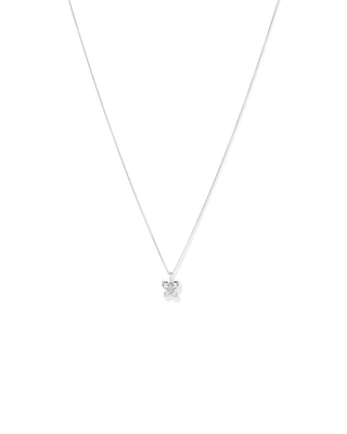 Cubic Zirconia Butterfly Pendant Necklace in Sterling Silver