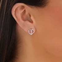 Heart infinitas Earring with 0.12 Carat TW of Diamonds in Sterling Silver