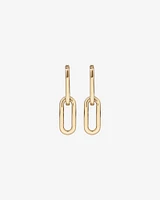 Paperclip Huggie Drop Earrings in 10kt Yellow Gold