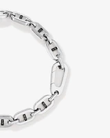 Men's 0.30 Carat TW Men's Black Diamond Link Bracelet in Sterling Silver