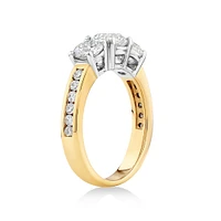 2.00 Carat TW Three Stone Round Brilliant Diamond Engagement Ring in 14kt Yellow and White Gold