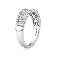 Multi Row Ring with 0.50 Carat TW Diamond in 10kt White Gold