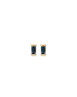 Stud Earrings with London Blue Topaz in 10kt Yellow Gold