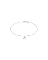 19cm (7.5") N Initial Bracelet in Sterling Silver